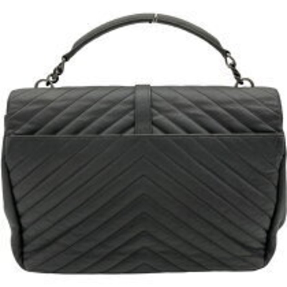 Saint Laurent Shoulder Bag Leather Gray Classic